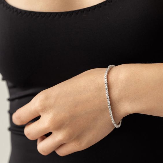 Classic Tennis Silver Bracelet