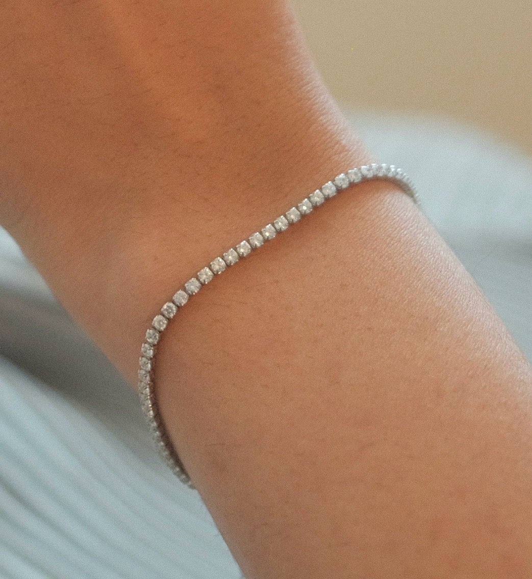 Classic Tennis Silver Bracelet