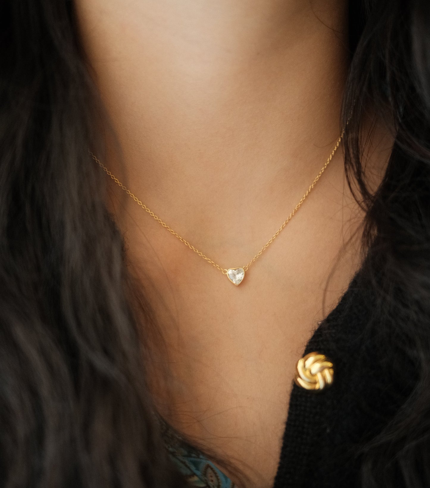 Talia - Diamond Cut Heart Pendant Necklace