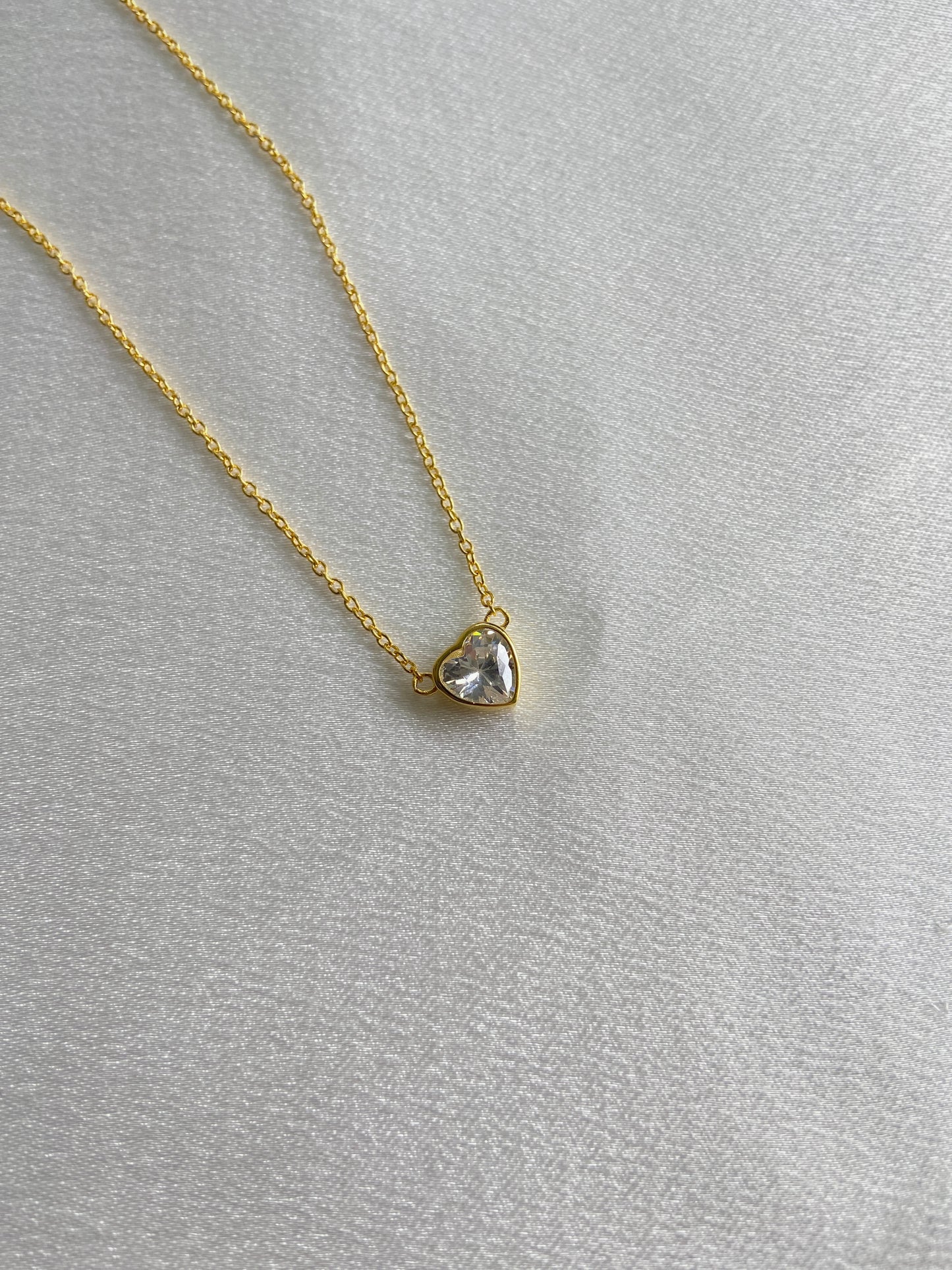 Talia - Diamond Cut Heart Pendant Necklace