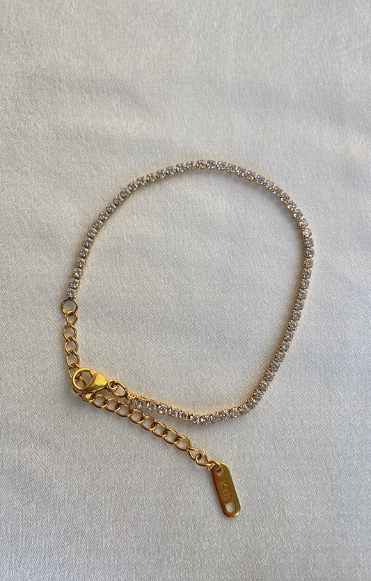 Classic Tennis Gold Bracelet - 2mm