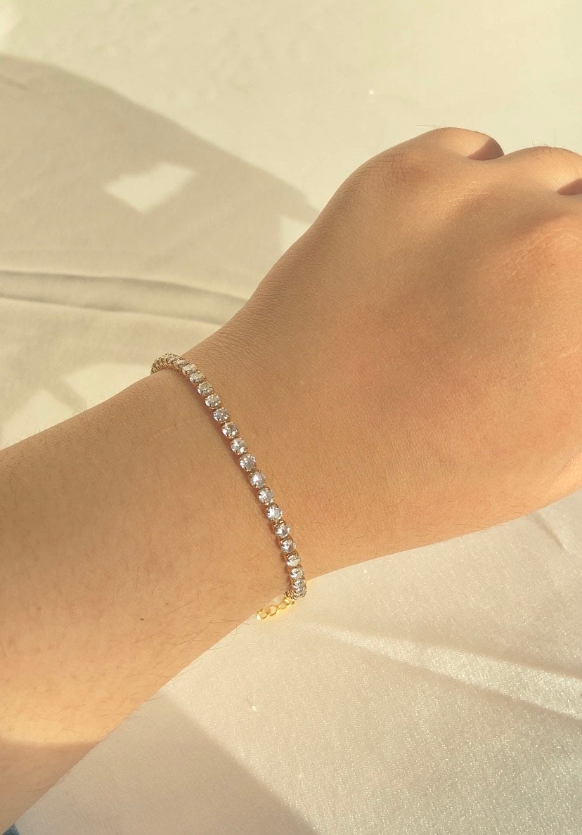 Classic Tennis Gold Bracelet - 3mm