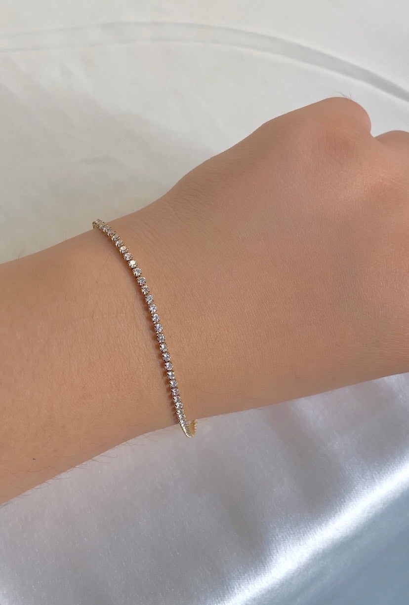 Classic Tennis Gold Bracelet - 2mm